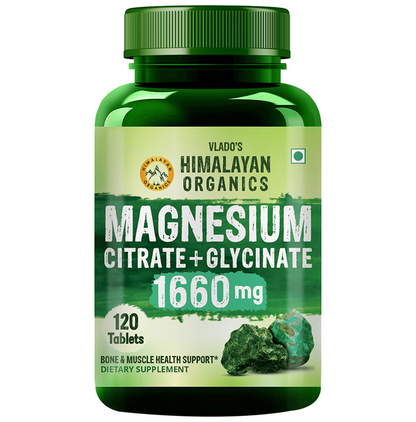 Himalayan Organics Magnesium Citrate+Glycinate Tablets (1660mg) - Indyancart