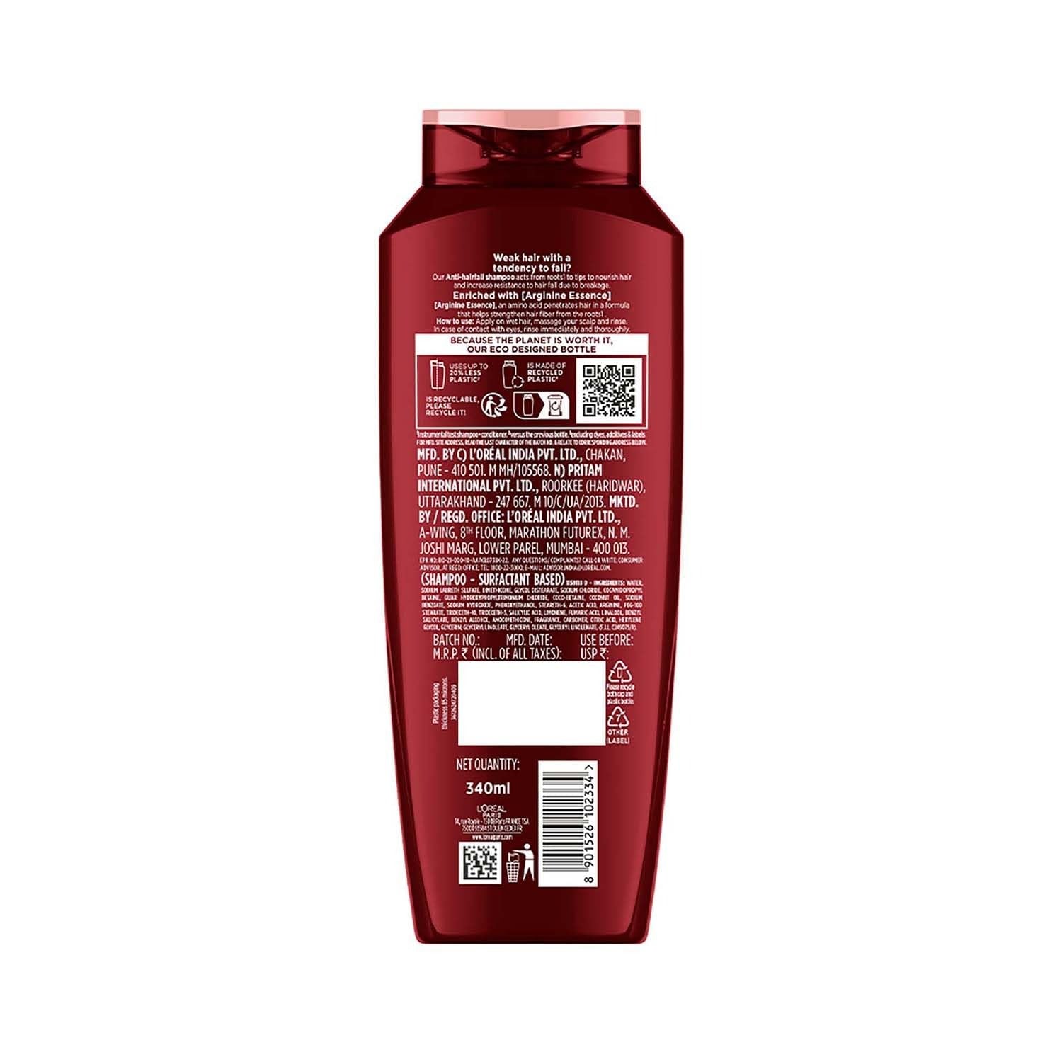 L'Oreal Paris Fall Resist 3X Anti-Hairfall Shampoo - Indyancart