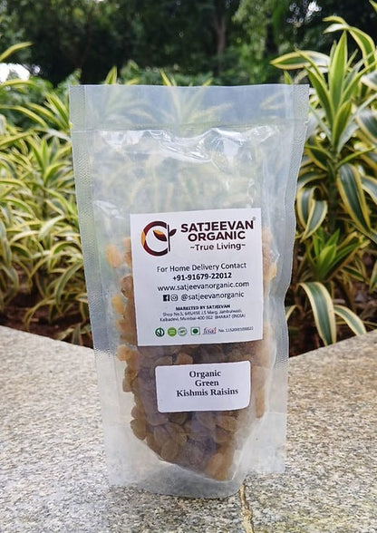 Satjeevan Organic Green Kishmis Raisins