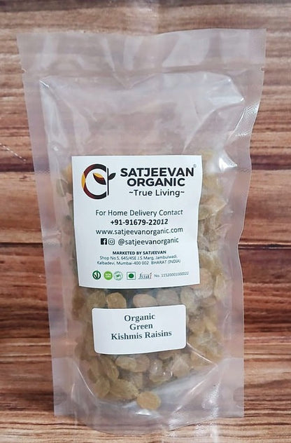 Satjeevan Organic Green Kishmis Raisins