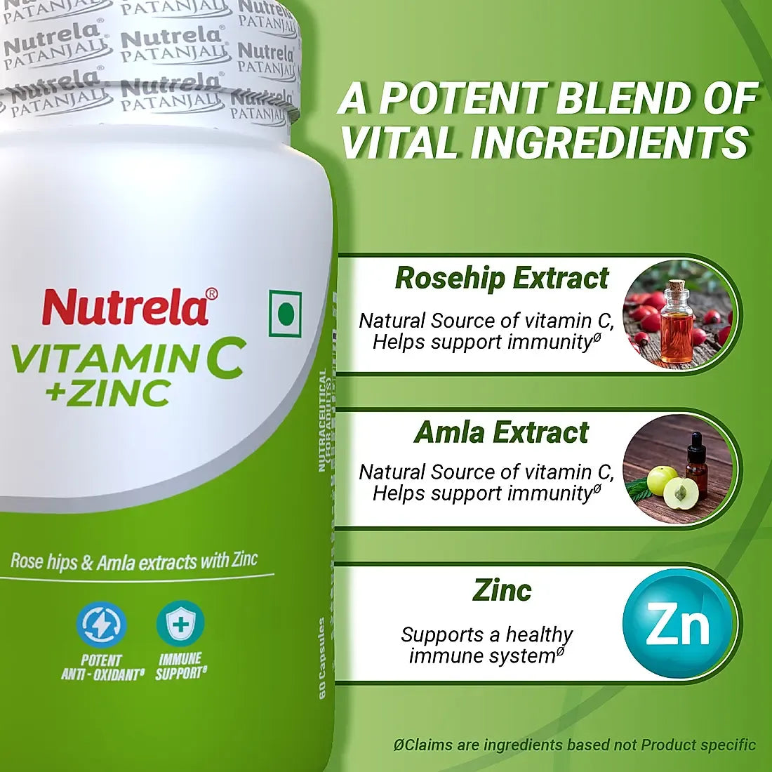 Patanjali Nutrela Natural Vitamin C Plus Zinc Tablets