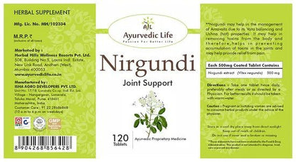 Ayurvedic Life Nirgundi Joint Support Tablets