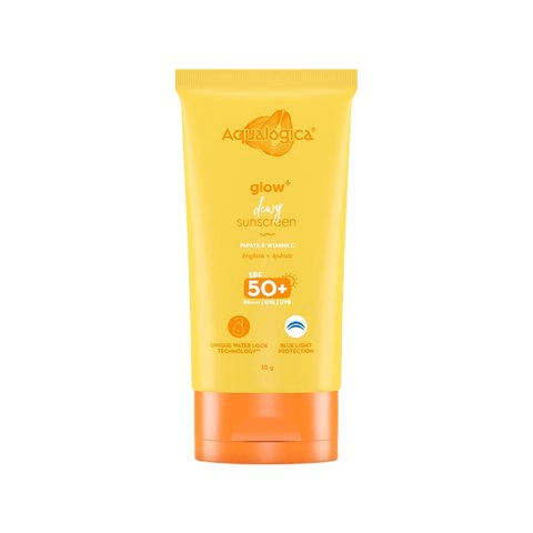 Aqualogica Glow + Dewy Sunscreen With Papaya & Vitamin C SPF 50+ PA++ - Indyancart