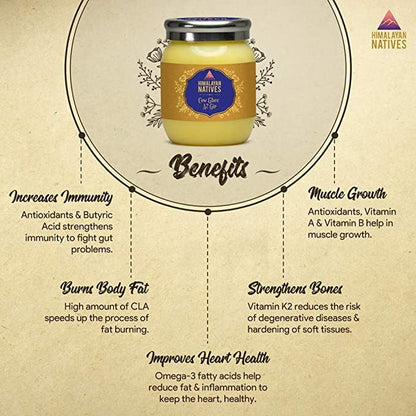 Himalayan Natives A2 Gir Cow Ghee | Homemade A2 Cow Desi Ghee | Traditional Charned Ghee
