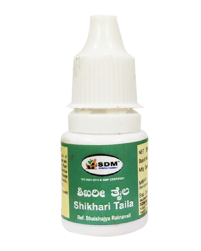 Sdm Ayurveda Shikhari Thailam Ayurvedic oil bottle with label, traditional herbal Ayurvedic Thailam for scalp and hair care