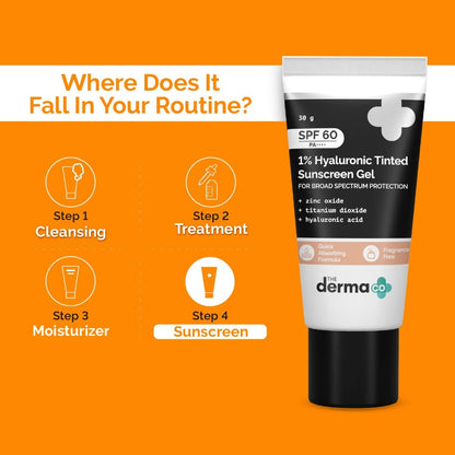 The Derma Co 1% Hyaluronic Tinted Sunscreen Gel - Indyancart