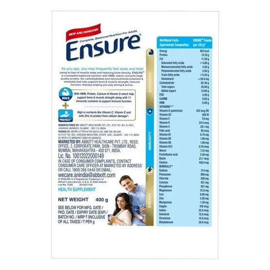 Ensure Vanilla Nutrition Powder Composition