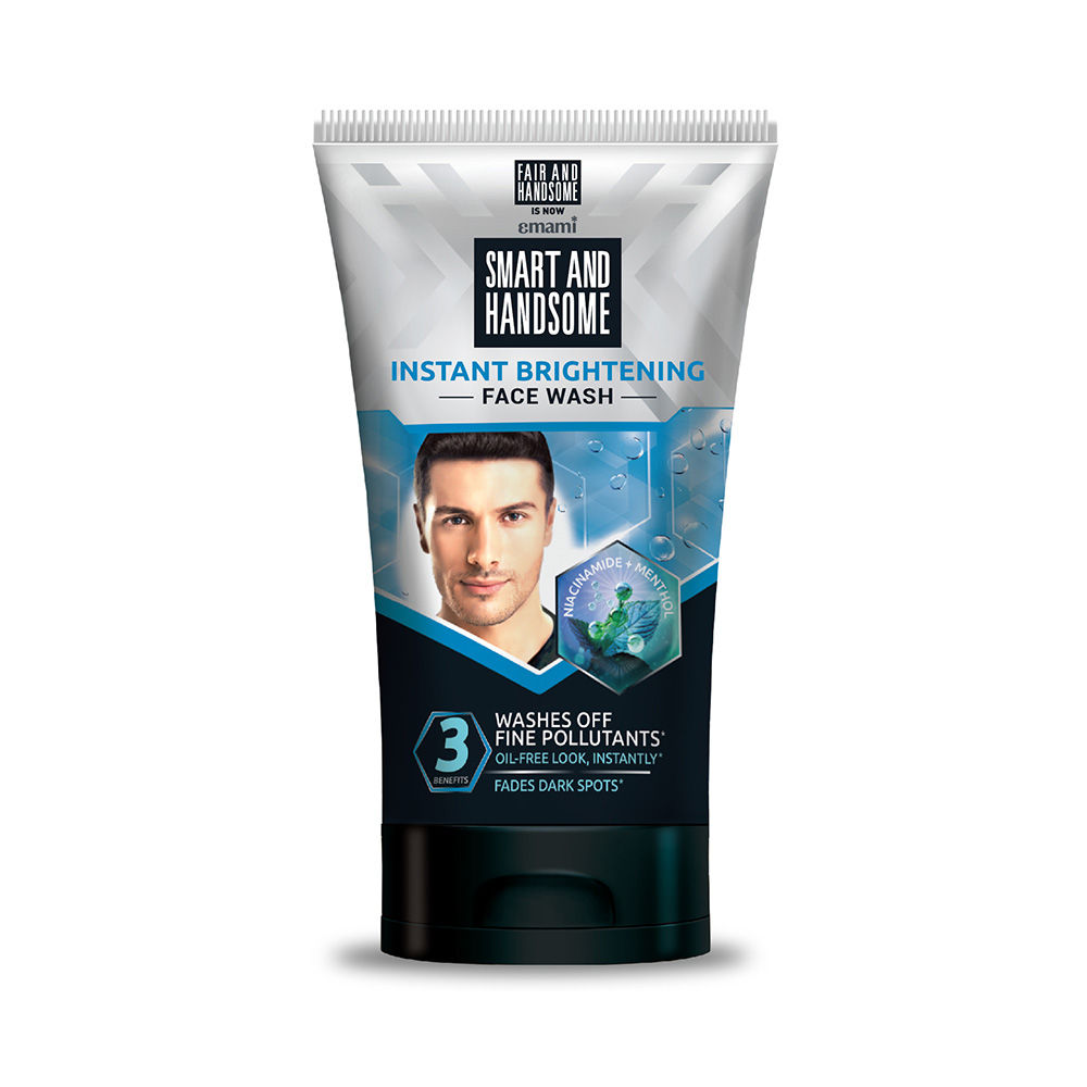 Fair and Handsome Instant Radiance Face Wash by Emami, a face wash that brightens skin and removes pollutants with pro-peptides.