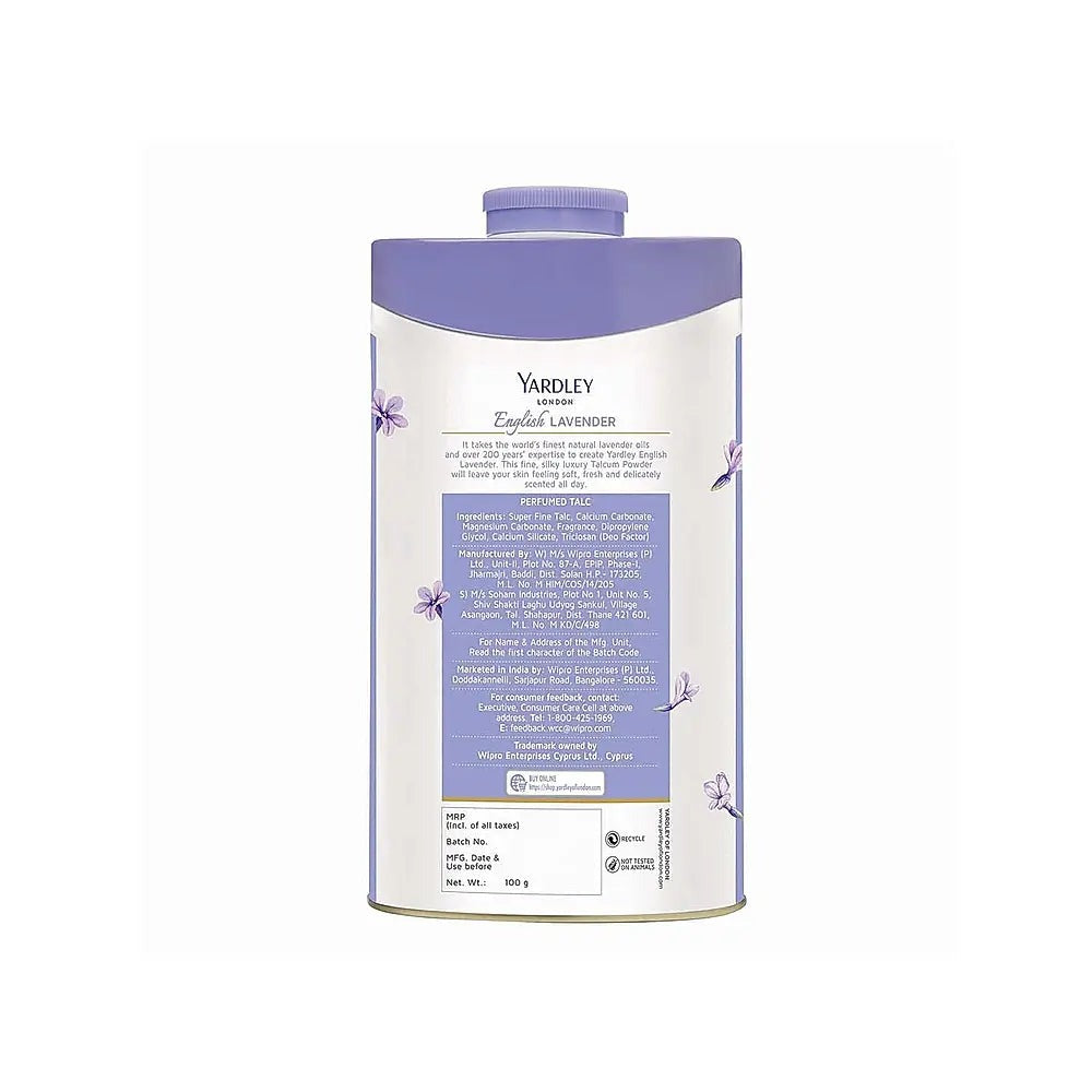 Yardley London English Lavender Perfumed Deodorizing Talc Talcum Powder - Indyancart