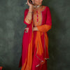Dhiyona IE Ethnic Motifs Embroidered Straight Thread Work Kurta With Trouser & Dupatta