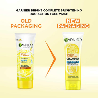 Garnier Bright Complete Brightening Duo Action Face Wash - Indyancart