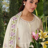 Indyancart IE Women Floral Printed Panelled Thread Work Pure Cotton Kurta with Trousers & With Dupatta