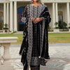 Indyancart IE Women Ethnic Motifs Embroidered Panelled Thread Work Pure Cotton Kurta with Trousers & With Dupatta