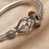 Dhiyona Silver Plated Trishool Design Rudraksh Rakhi Bracelet