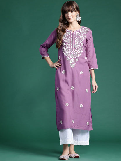 Dhiyona IE Women Floral Embroidered Thread Work Kurta