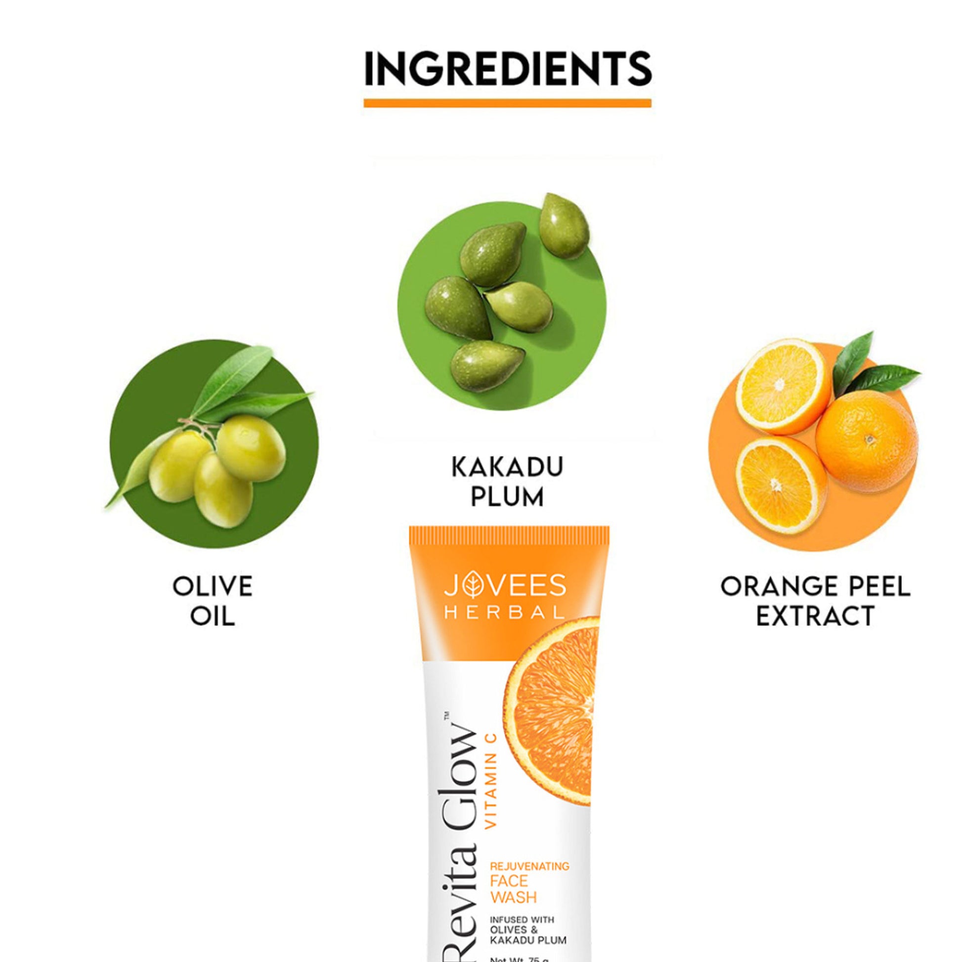 Jovees Herbal Vitamin C Face Wash Infused with Kakadu Plum and Olives