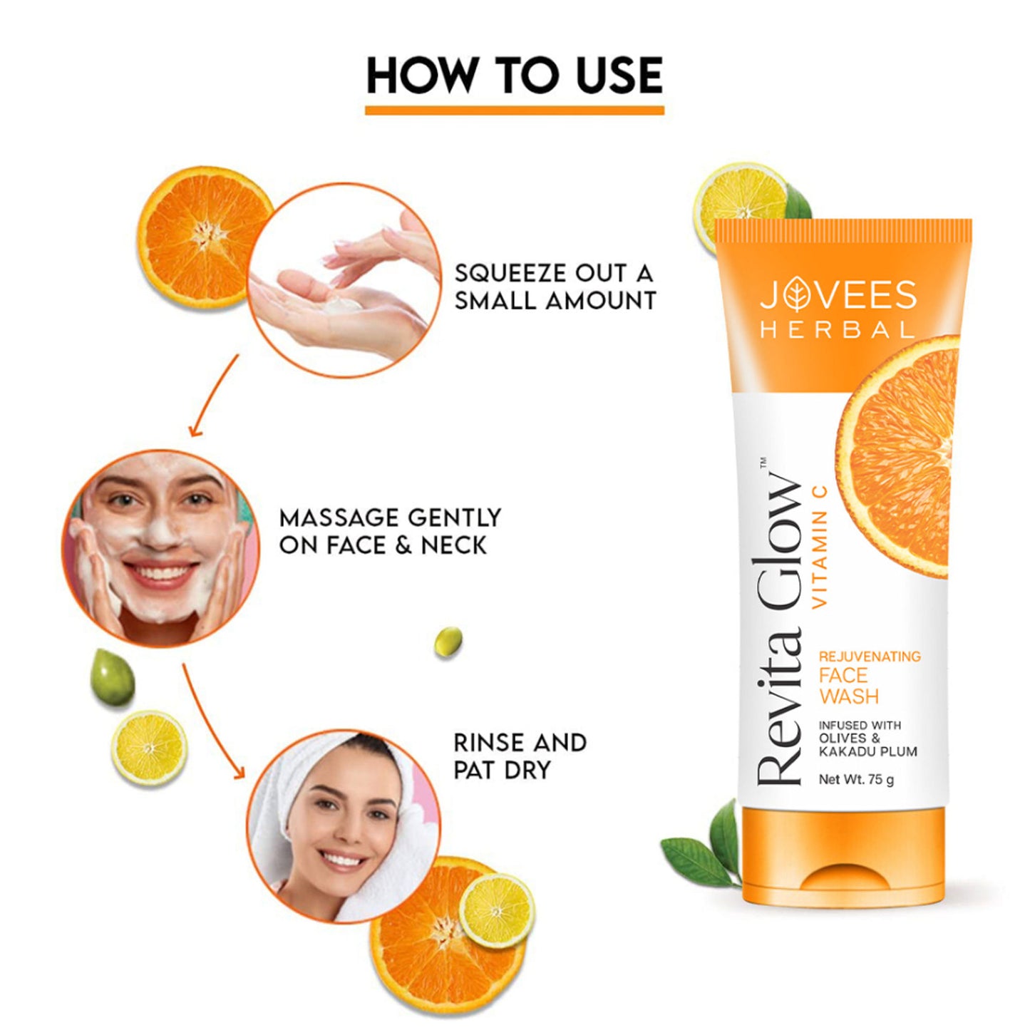 Jovees Herbal Vitamin C Face Wash Infused with Kakadu Plum and Olives