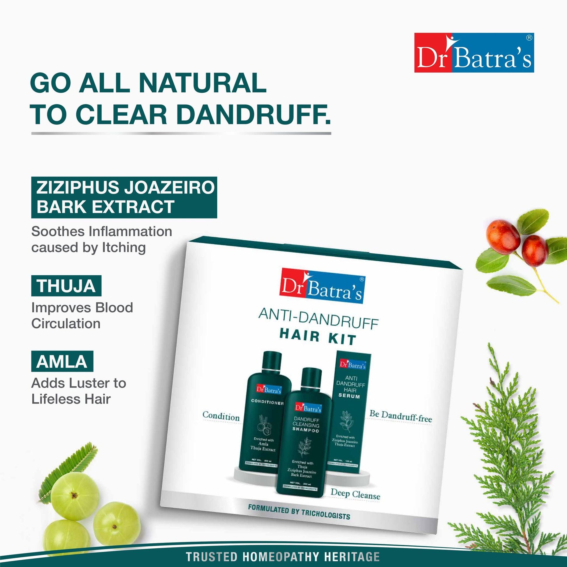 Dr Batras Anti-Dandruff Hair Shampoo Kit, Sutiable For Both Boys & Girls