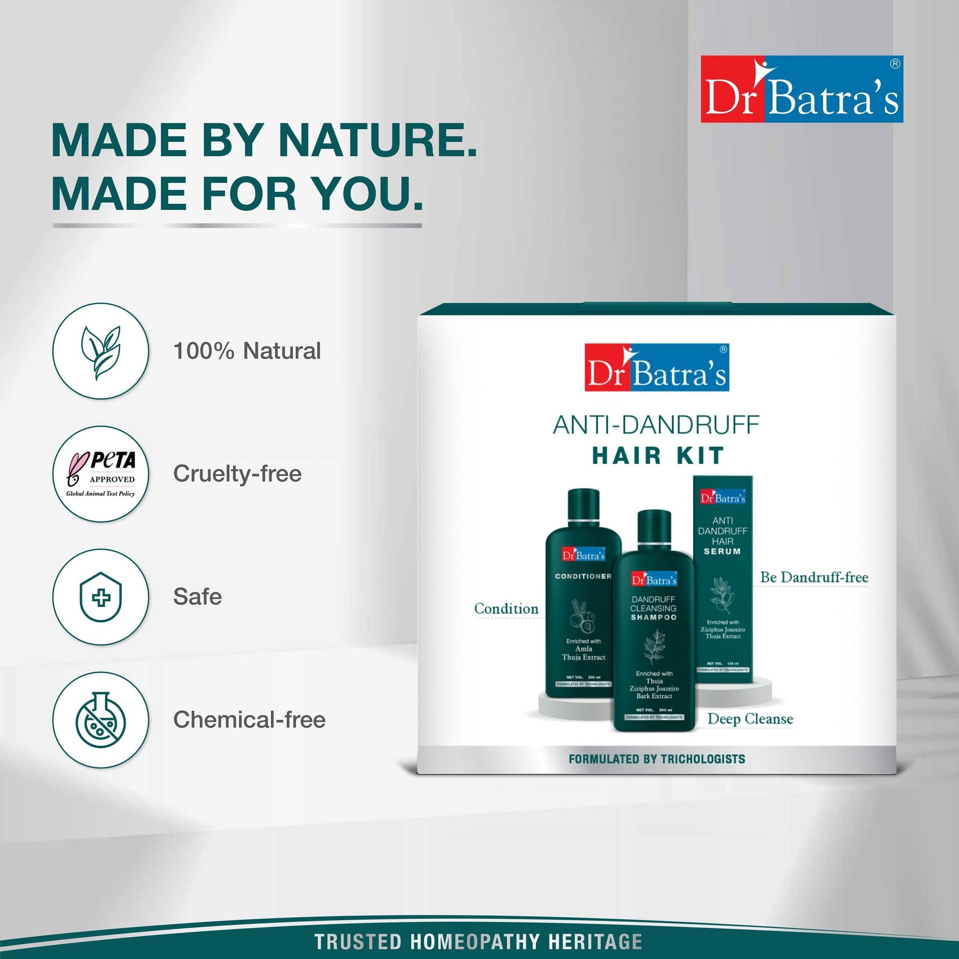 Dr Batras Anti-Dandruff Hair Shampoo Kit, Sutiable For Both Boys & Girls