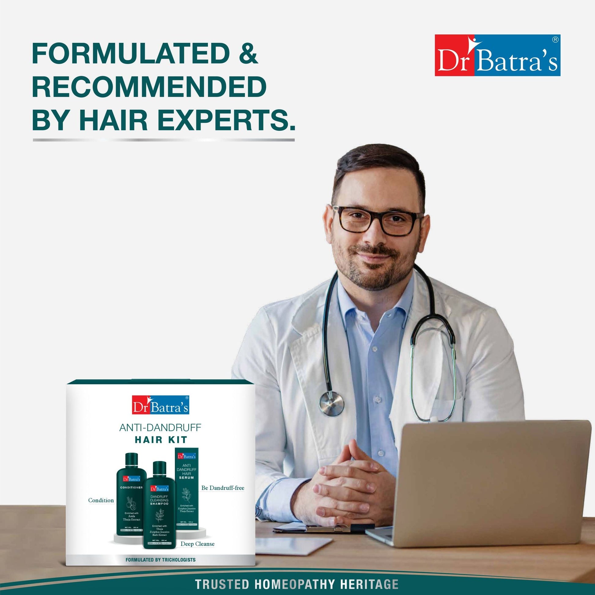 Dr Batras Anti-Dandruff Hair Shampoo Kit, Sutiable For Both Boys & Girls