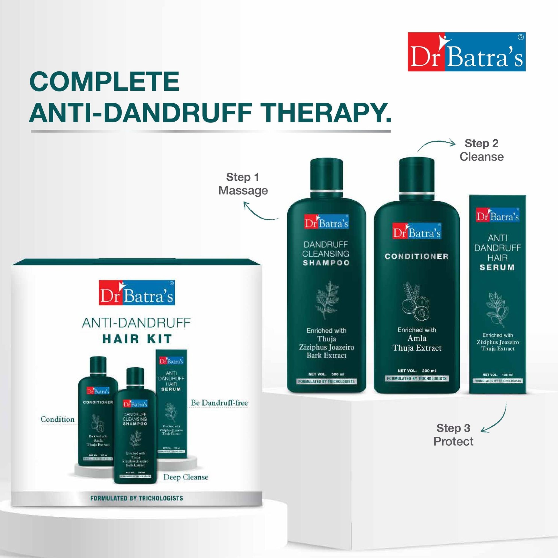 Dr Batras Anti-Dandruff Hair Shampoo Kit, Sutiable For Both Boys & Girls