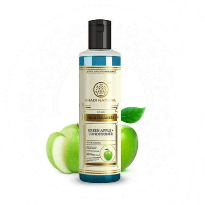 Khadi Natural Green Apple + Conditioner Hair Cleanser (Shampoo) Reduce Hair Fall