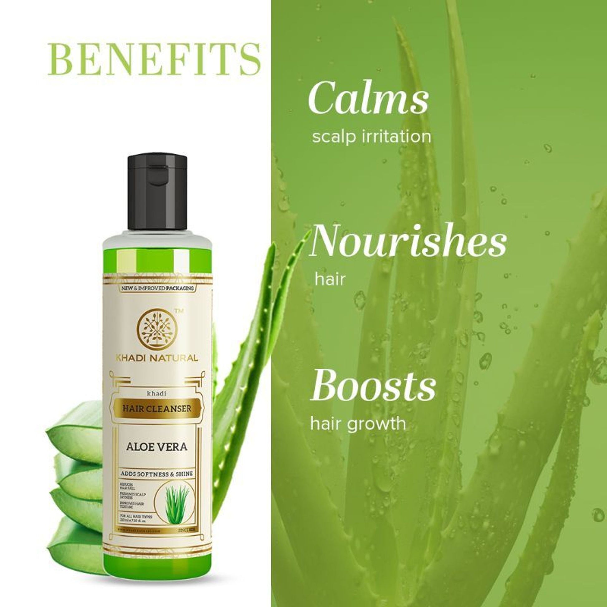Khadi Natural Aloevera Hair Cleanser/Shampoo Repairs Dead Skin Cells
