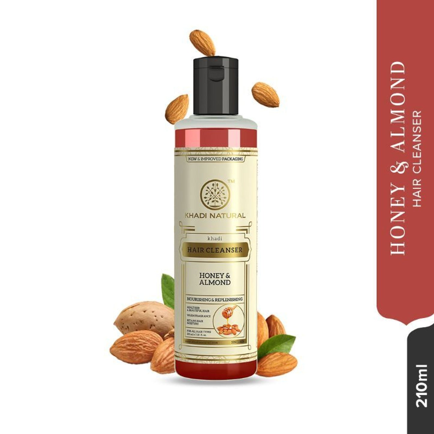 Khadi Natural Honey & Almond Hair Cleanser (Shampoo) Retains Hair Moisture