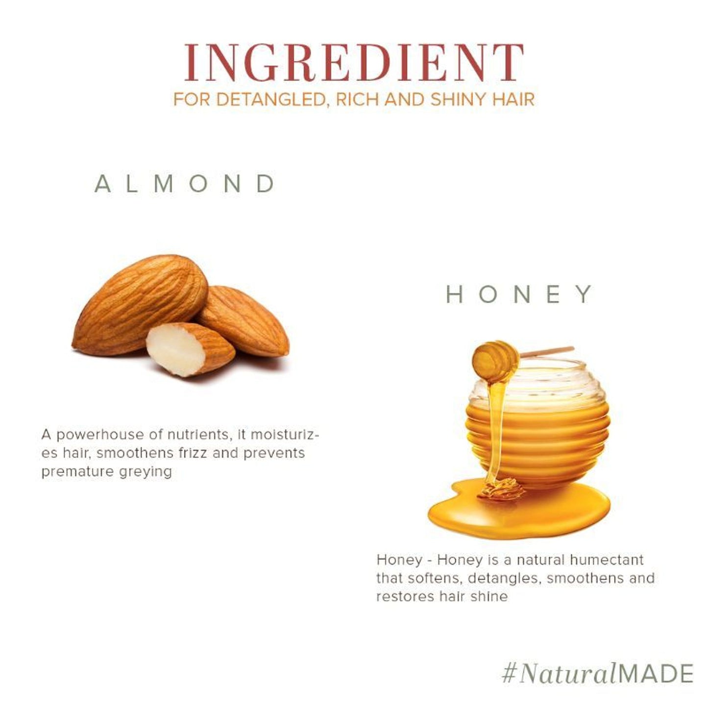 Khadi Natural Honey & Almond Hair Cleanser (Shampoo) Retains Hair Moisture