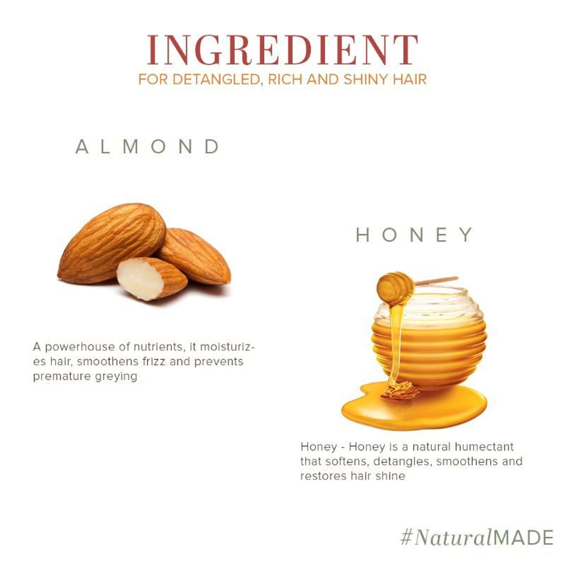Khadi Natural Honey & Almond Hair Cleanser (Shampoo) Retains Hair Moisture