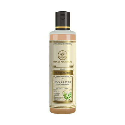 Khadi Natural Heena & Tulsi Extra Conditioning Hair Cleanser (Shampoo) Reduce Hair Fall