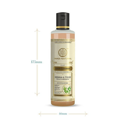 Khadi Natural Heena & Tulsi Extra Conditioning Hair Cleanser (Shampoo) Reduce Hair Fall