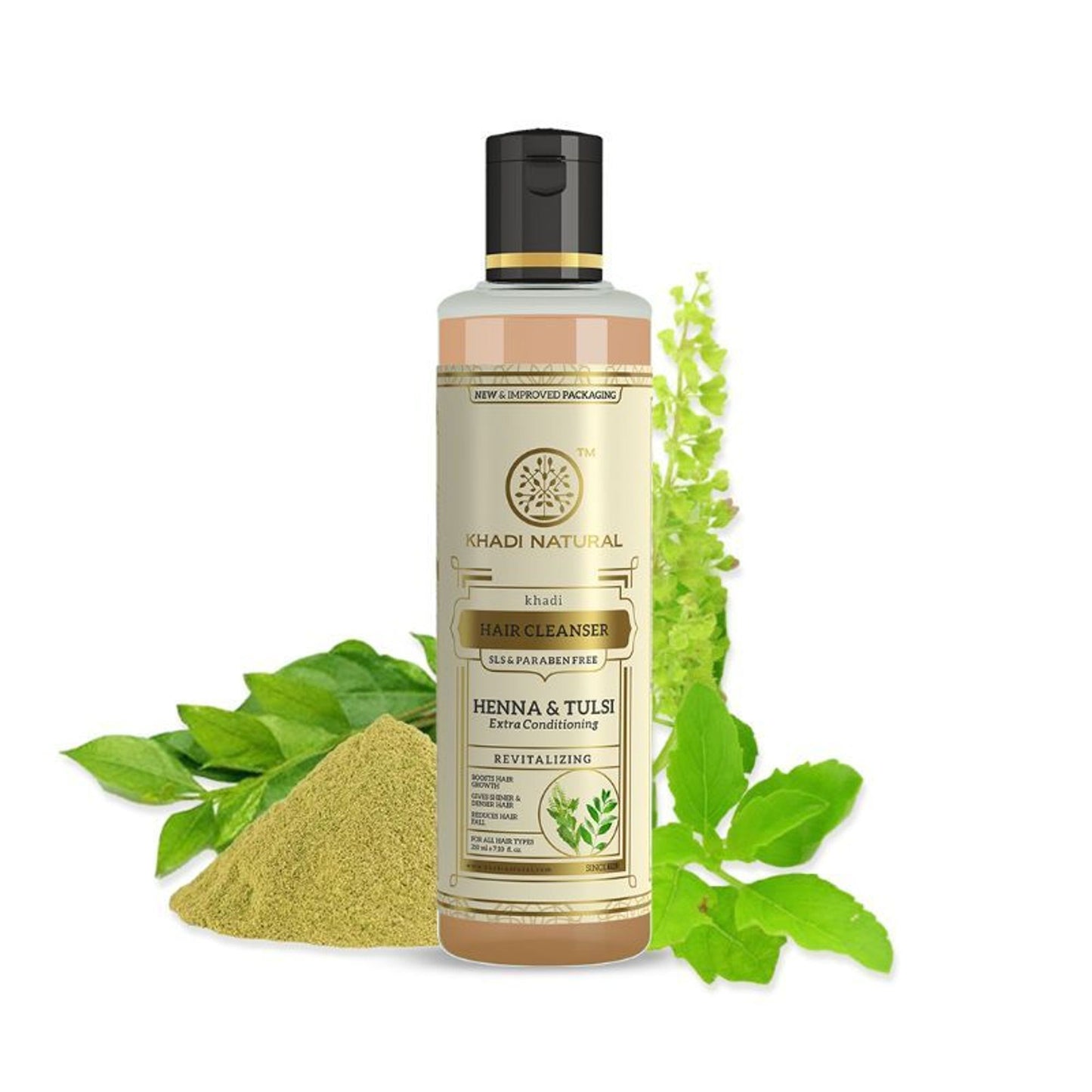 Khadi Natural Heena & Tulsi Extra Conditioning Hair Cleanser (Shampoo) Reduce Hair Fall