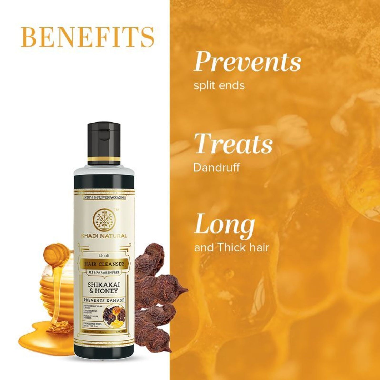 Khadi Natural Shikakai & Honey Hair Cleanser/Shampoo Stimulating Hair Growth