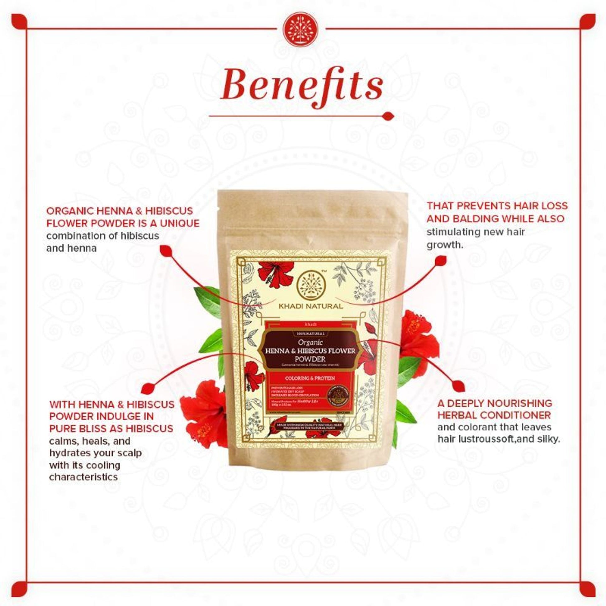 Khadi Natural Hibiscus Flower Organic Powder hair Condition