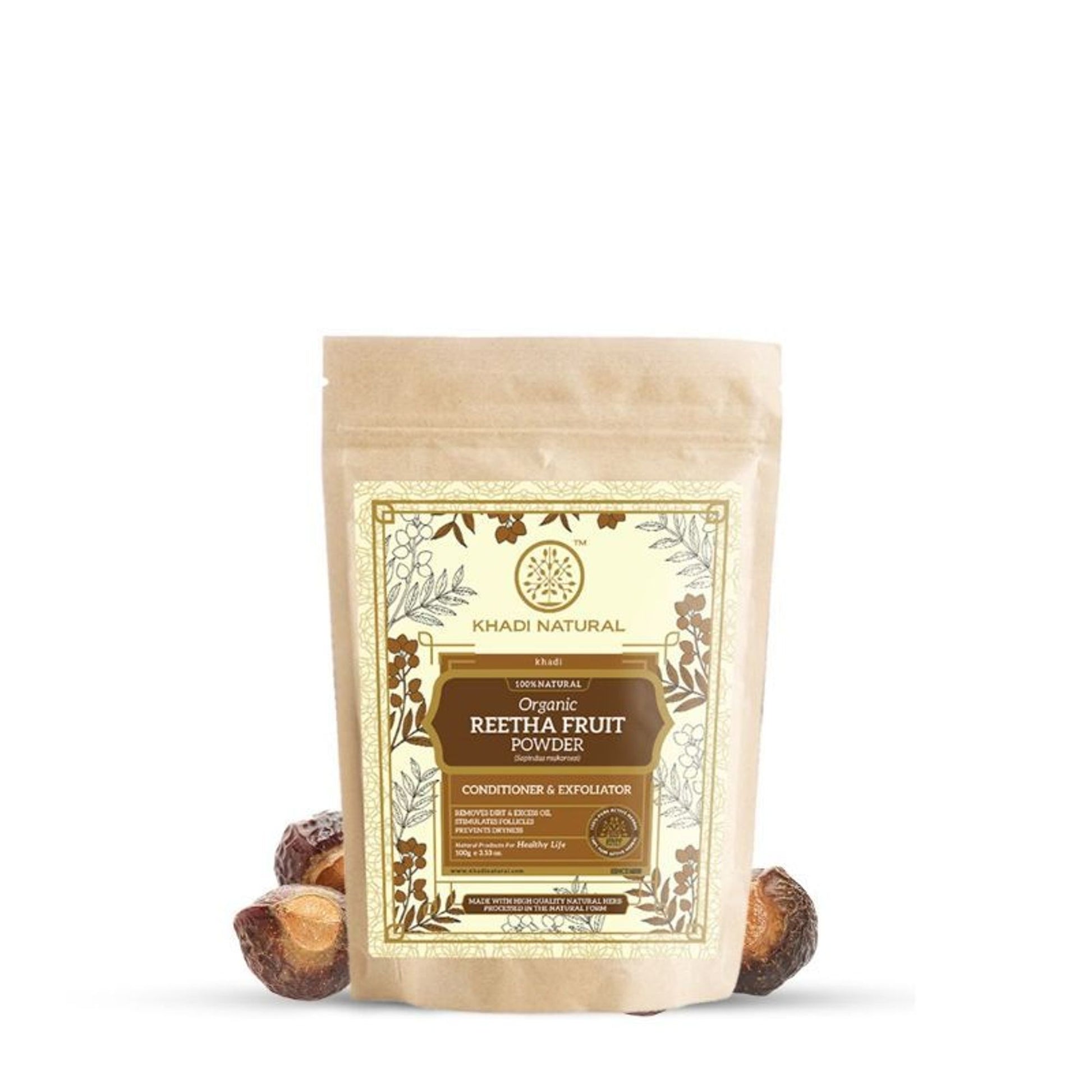 Khadi Natural Reetha Fruit Organic Powder Conditiner & Exfoliaator
