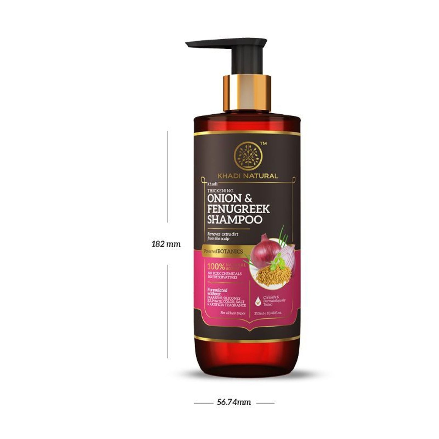 Khadi Natural Onion & Fenugreek Hair Shampoo - Power Botanics Increases Hair Strength