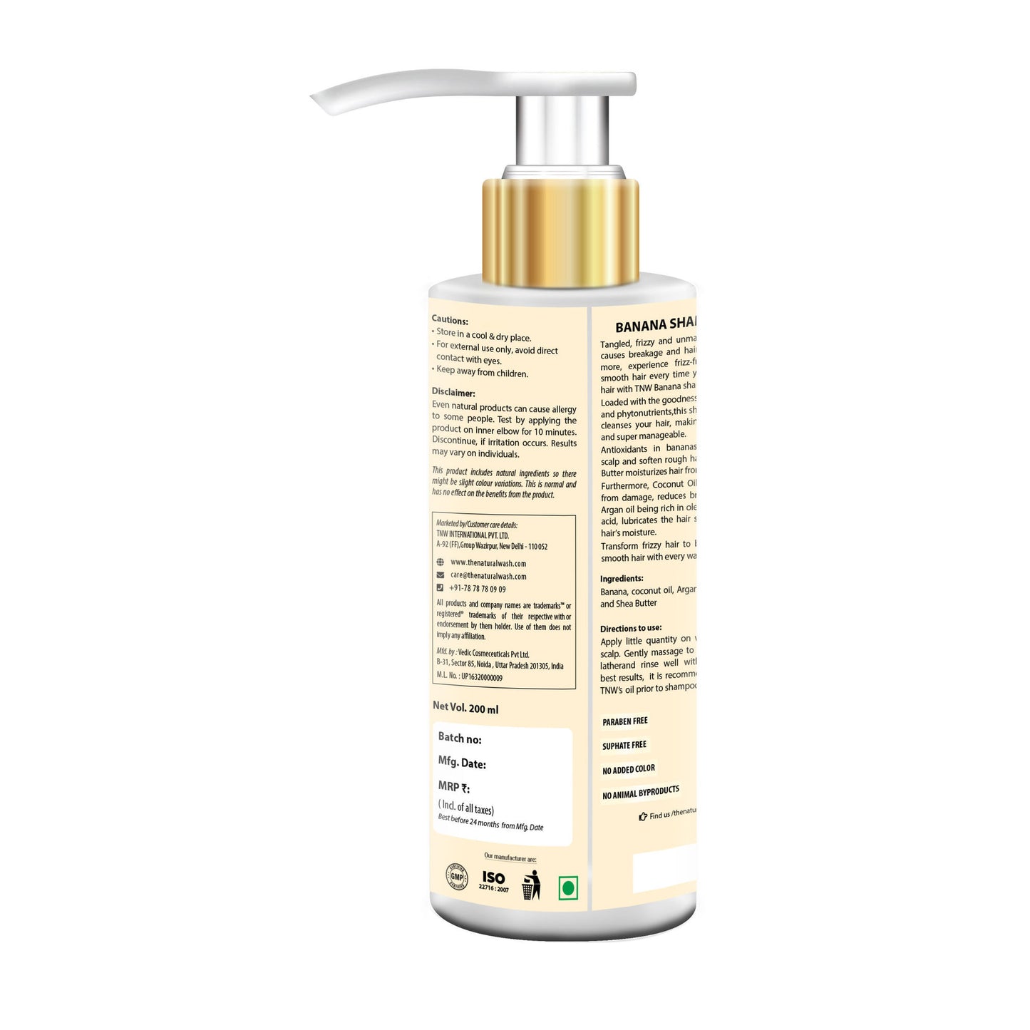 TNW The Natural Wash Banana Shampoo for Dry & Frizzy hair to Hydrate & Nourish the scalp