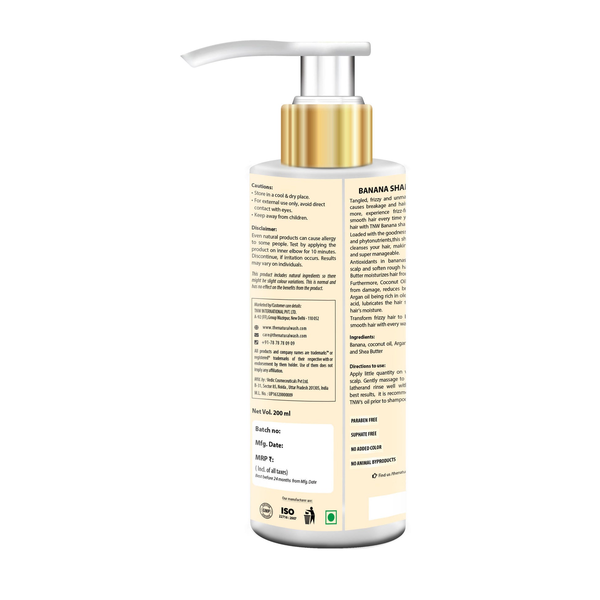 TNW The Natural Wash Banana Shampoo for Dry & Frizzy hair to Hydrate & Nourish the scalp