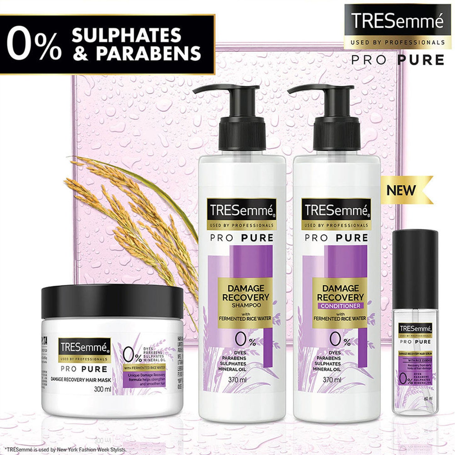 TRESemme Pro Pure Damage Recovery Shampoo with Fermented Rice Water Paraben & Sulphate Free