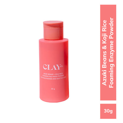 Clayco Face Wash Powder With Azuki Beans, Koji Rice, Salicylic Acid & Niacinamide - Brighter Skin