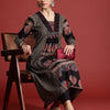 Dhiyona IE Printed Panelled Sequinned Pure Cotton A-Line Kurta with Trousers