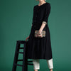 Indyancart IE Women Solid Liva A-Line Kurta