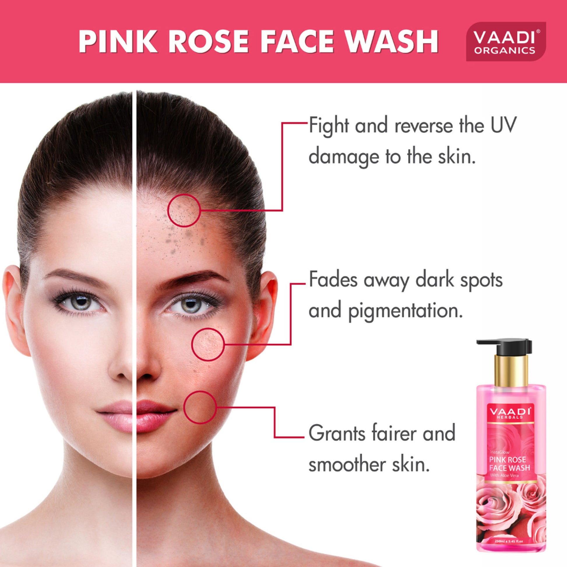 Vaadi Herbals InstaGlow Pink Rose Face Wash