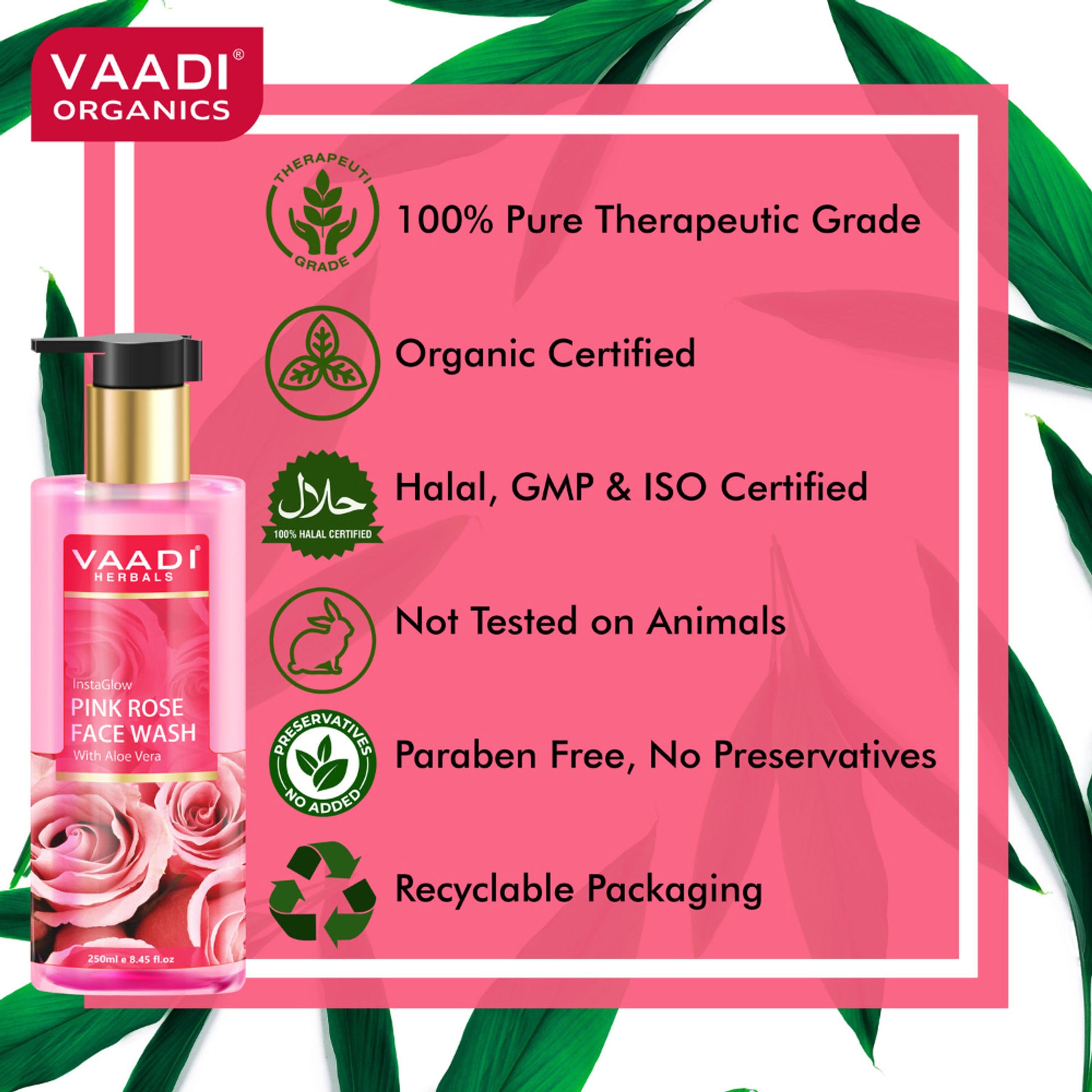 Vaadi Herbals InstaGlow Pink Rose Face Wash