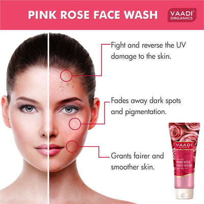 Vaadi Herbals Insta Glow Pink Rose Face Wash With Aloe Vera Extract
