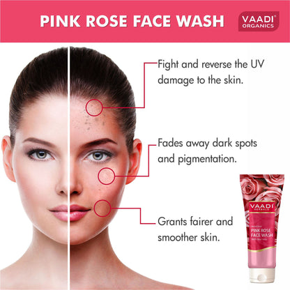 Vaadi Herbals Insta Glow Pink Rose Face Wash With Aloe Vera Extract