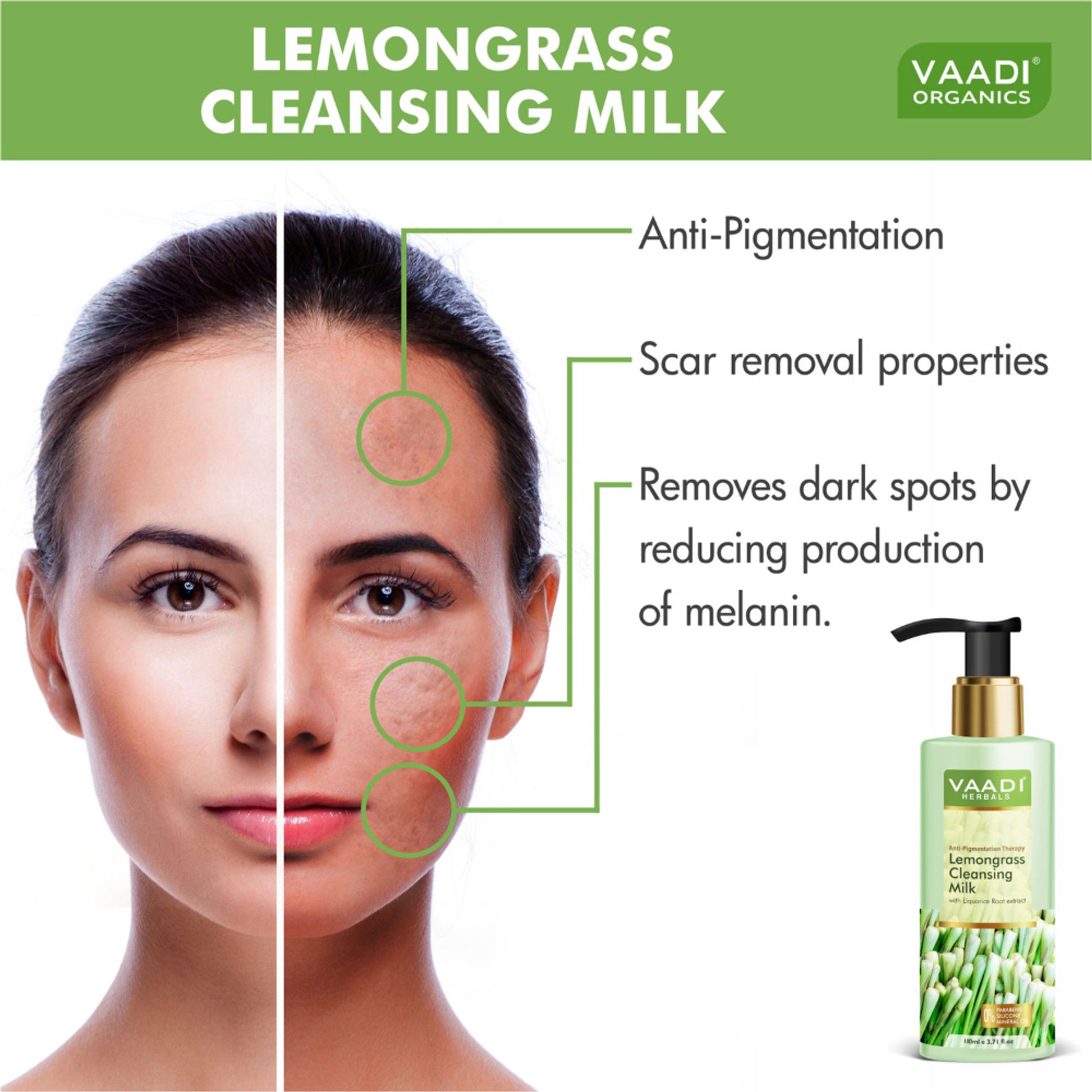 Vaadi Herbals Lemongrass Cleansing Milk with Liquorice Root Extract