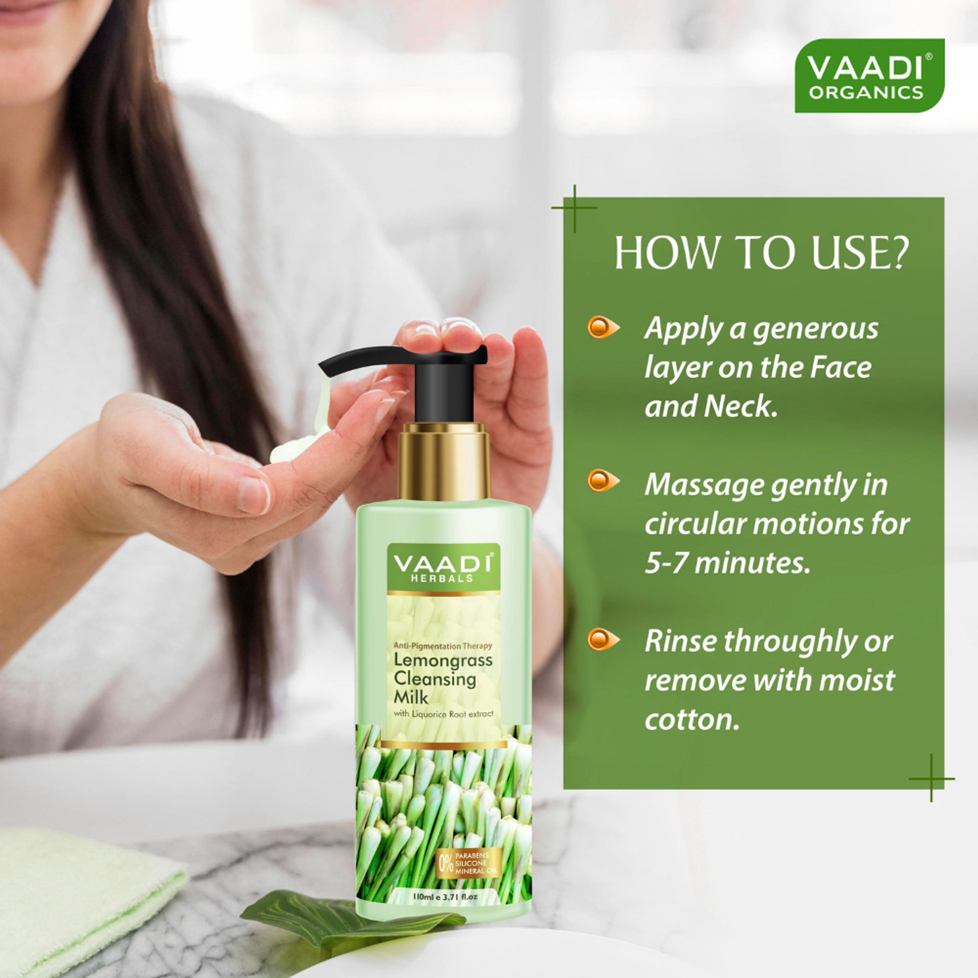 Vaadi Herbals Lemongrass Cleansing Milk with Liquorice Root Extract