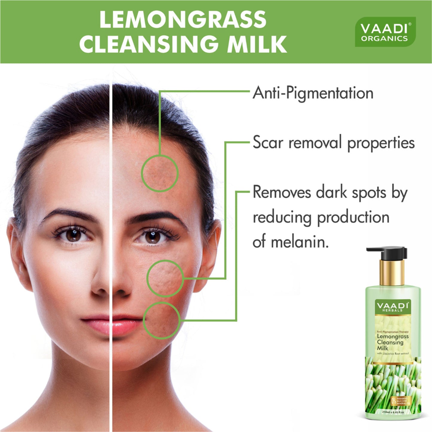 Vaadi Herbals Lemongrass Cleansing Milk with Liquorice Root Extract